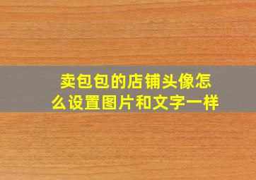 卖包包的店铺头像怎么设置图片和文字一样