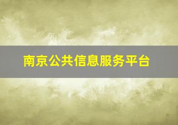 南京公共信息服务平台