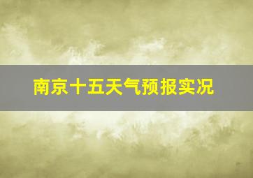 南京十五天气预报实况