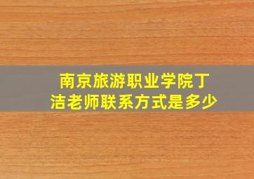 南京旅游职业学院丁洁老师联系方式是多少