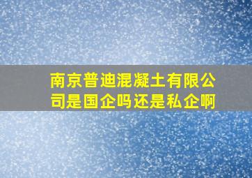 南京普迪混凝土有限公司是国企吗还是私企啊