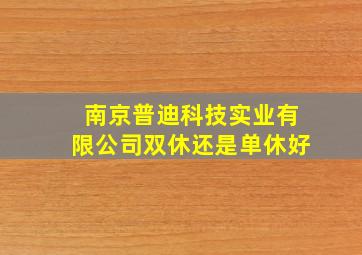 南京普迪科技实业有限公司双休还是单休好