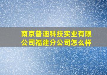 南京普迪科技实业有限公司福建分公司怎么样