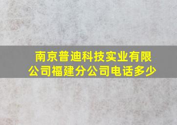 南京普迪科技实业有限公司福建分公司电话多少