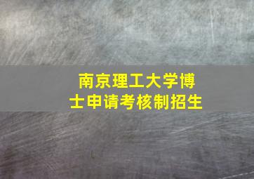 南京理工大学博士申请考核制招生