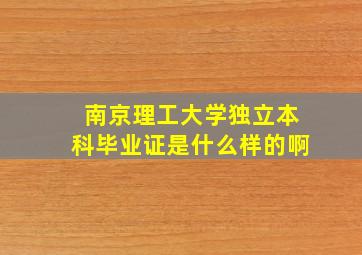 南京理工大学独立本科毕业证是什么样的啊