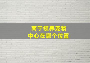 南宁领养宠物中心在哪个位置