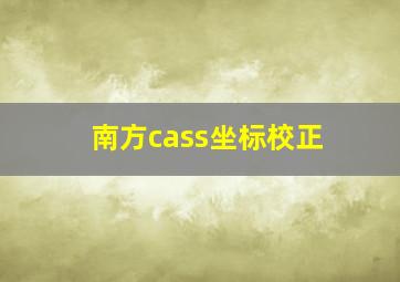 南方cass坐标校正