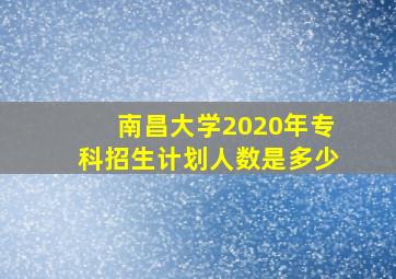 南昌大学2020年专科招生计划人数是多少