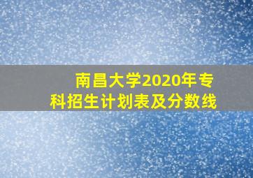 南昌大学2020年专科招生计划表及分数线