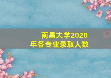 南昌大学2020年各专业录取人数