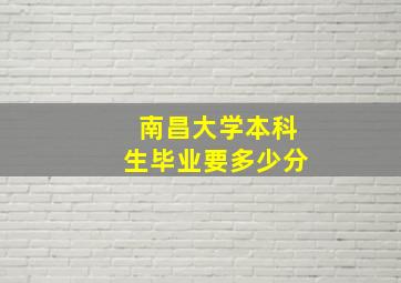 南昌大学本科生毕业要多少分