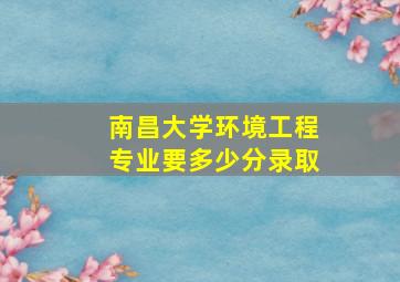 南昌大学环境工程专业要多少分录取