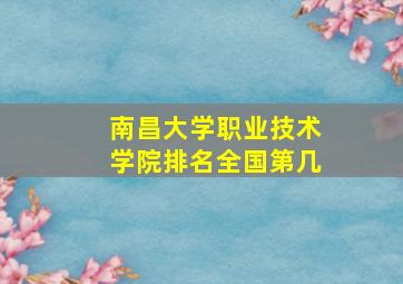 南昌大学职业技术学院排名全国第几