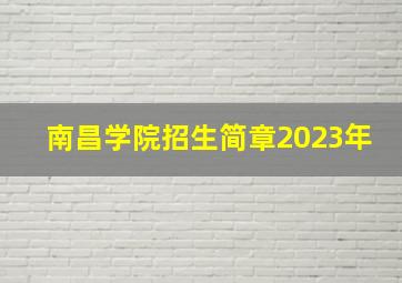 南昌学院招生简章2023年