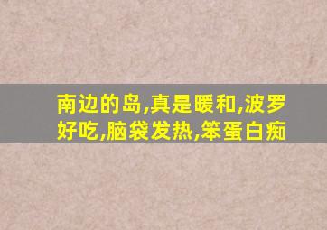 南边的岛,真是暖和,波罗好吃,脑袋发热,笨蛋白痴