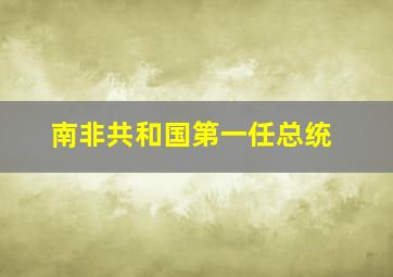 南非共和国第一任总统