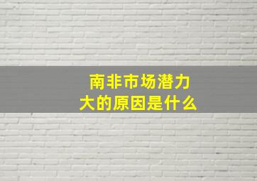 南非市场潜力大的原因是什么