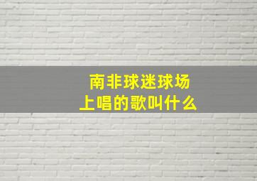 南非球迷球场上唱的歌叫什么