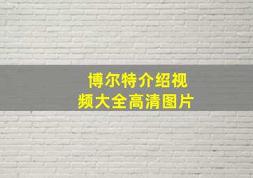 博尔特介绍视频大全高清图片