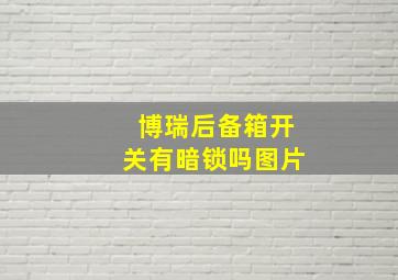 博瑞后备箱开关有暗锁吗图片