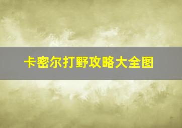 卡密尔打野攻略大全图