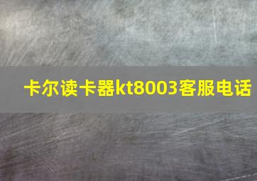 卡尔读卡器kt8003客服电话