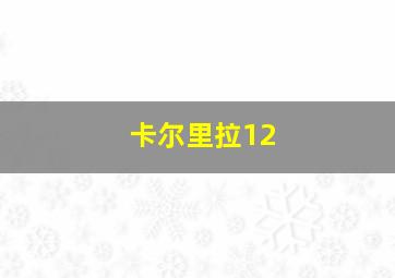 卡尔里拉12