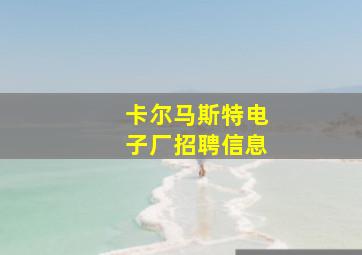 卡尔马斯特电子厂招聘信息