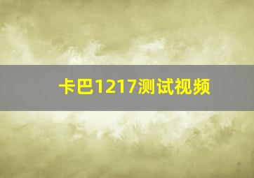 卡巴1217测试视频