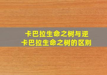 卡巴拉生命之树与逆卡巴拉生命之树的区别