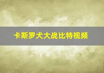 卡斯罗犬大战比特视频