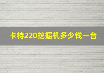 卡特220挖掘机多少钱一台