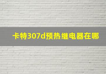 卡特307d预热继电器在哪