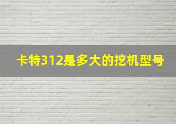 卡特312是多大的挖机型号