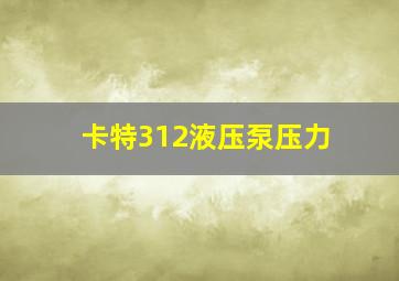 卡特312液压泵压力