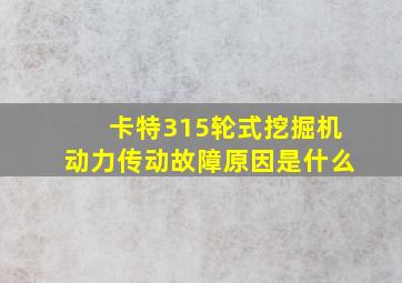 卡特315轮式挖掘机动力传动故障原因是什么