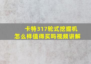 卡特317轮式挖掘机怎么样值得买吗视频讲解