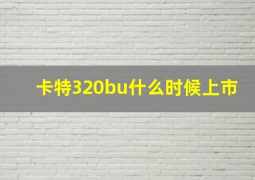 卡特320bu什么时候上市