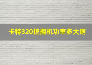 卡特320挖掘机功率多大啊