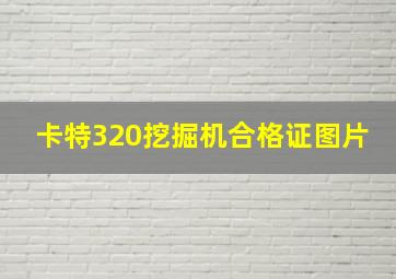 卡特320挖掘机合格证图片