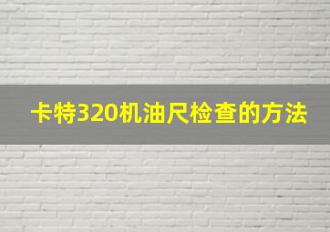 卡特320机油尺检查的方法