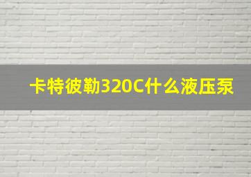 卡特彼勒320C什么液压泵