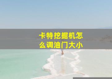 卡特挖掘机怎么调油门大小