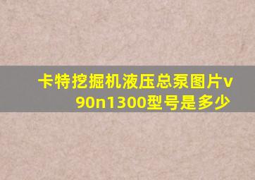 卡特挖掘机液压总泵图片v90n1300型号是多少