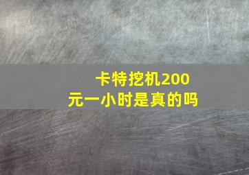 卡特挖机200元一小时是真的吗