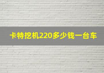 卡特挖机220多少钱一台车