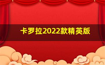 卡罗拉2022款精英版