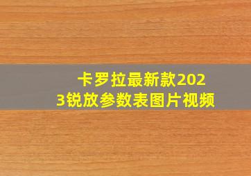 卡罗拉最新款2023锐放参数表图片视频