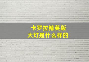 卡罗拉精英版大灯是什么样的